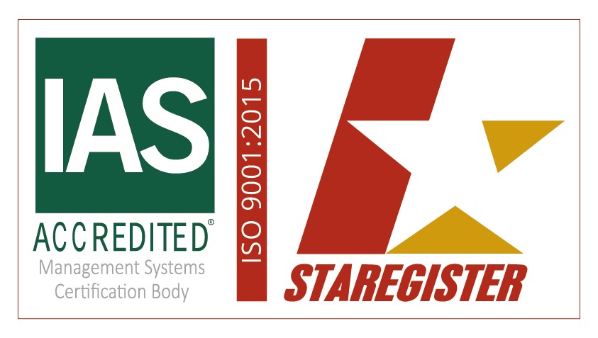 Certificación ISO 9001:2015 acreditada por IAS y emitida por Staregister
